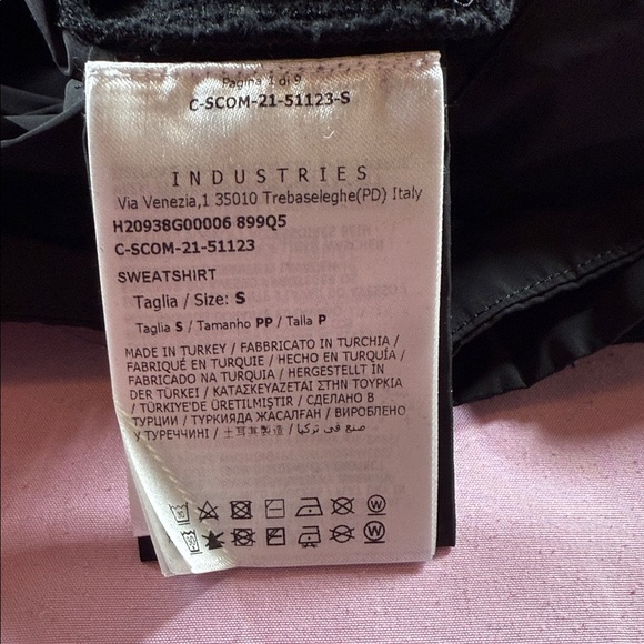 Moncler Classic Black Sweatshirt Crystal Logo Lace Up Hem Pullover - Picture 6 of 9